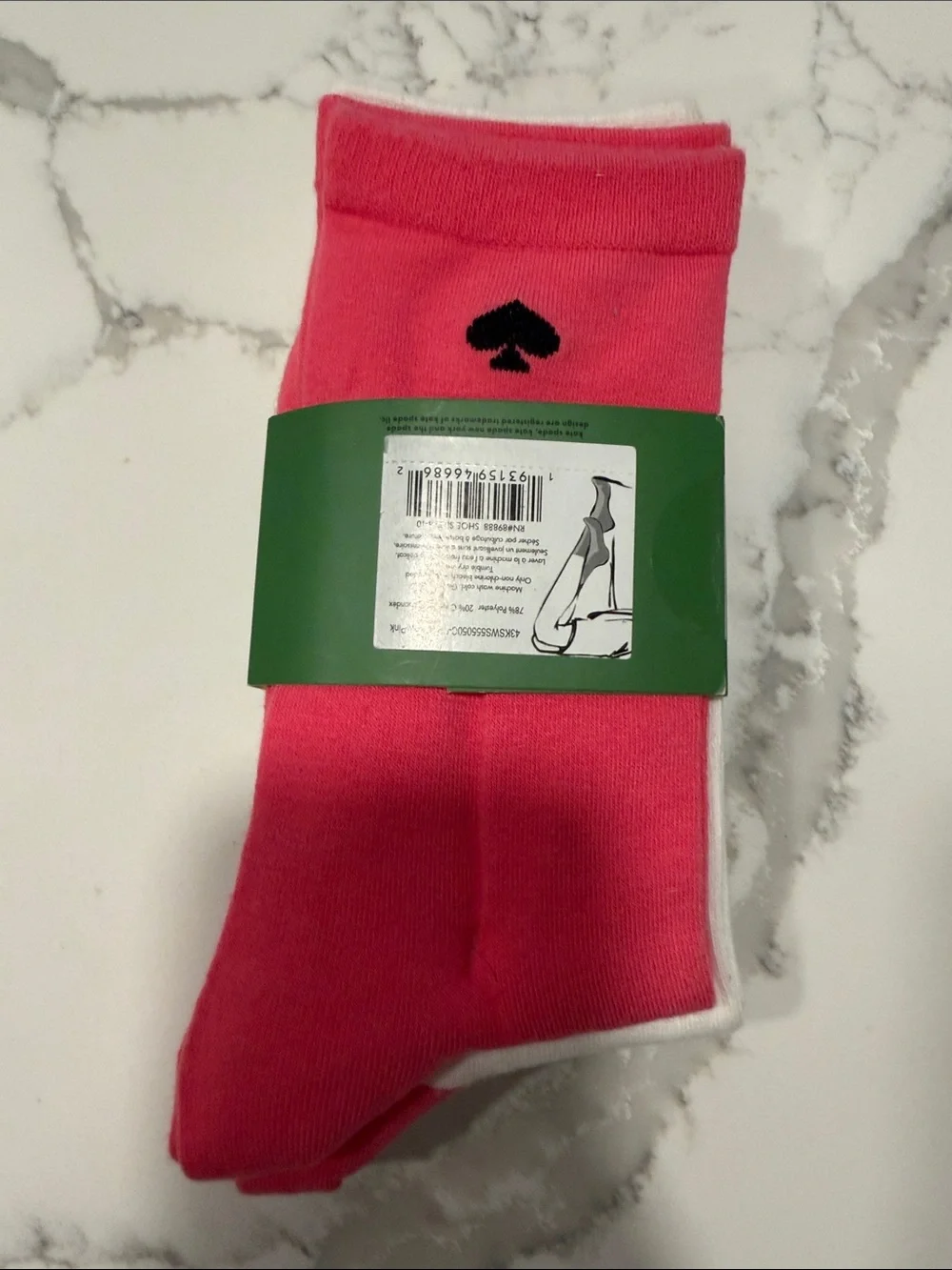 kate spade Pink Crew Socks with Playful Winter Icons